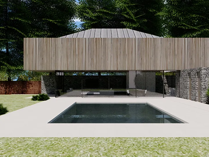 Proposed design with swimming pool and terrace