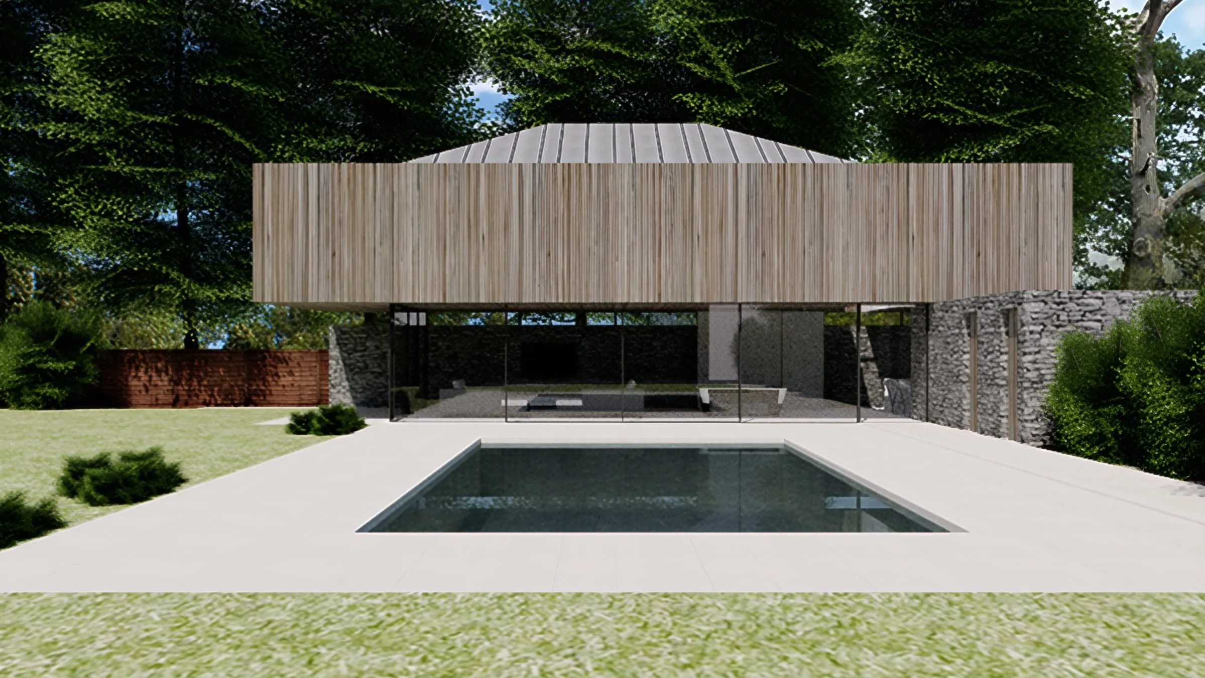 Proposed design with swimming pool and terrace