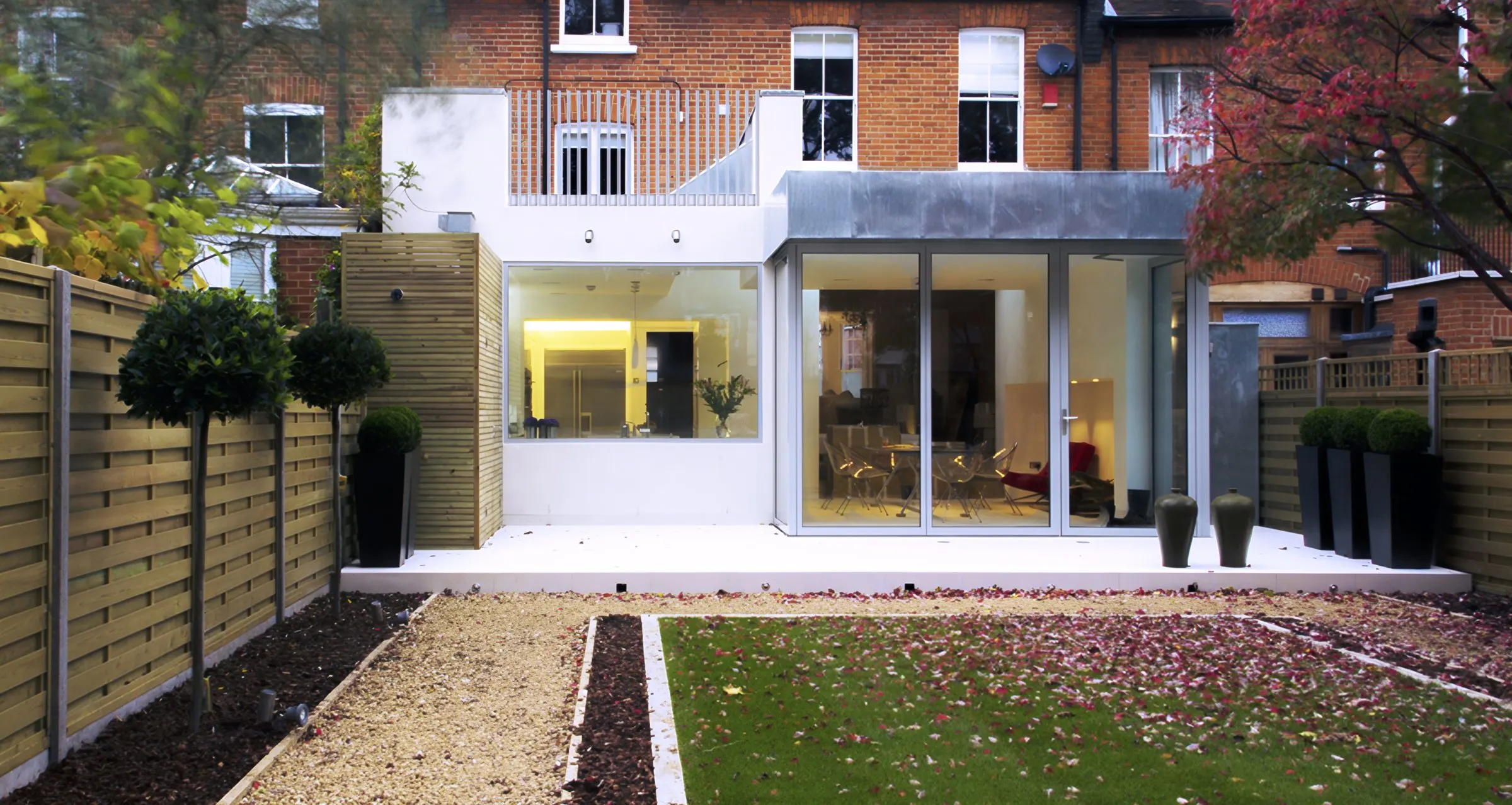Rear elevation and landscaped garden