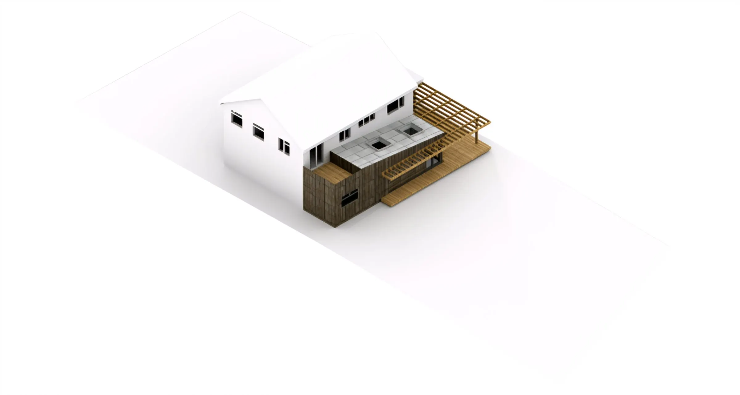 Massing model seen from the other side