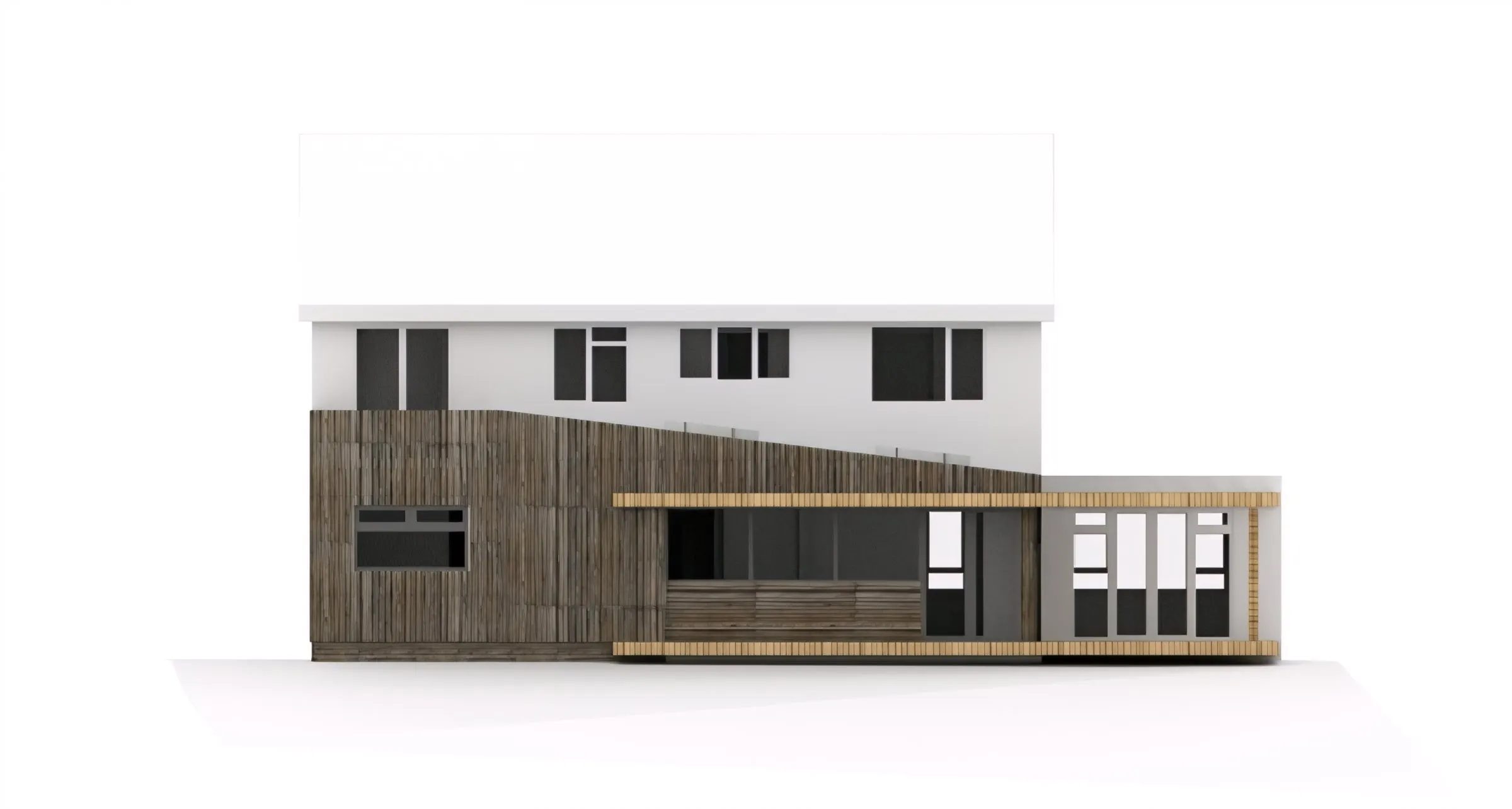 Proposed rear elevation with timber cladding