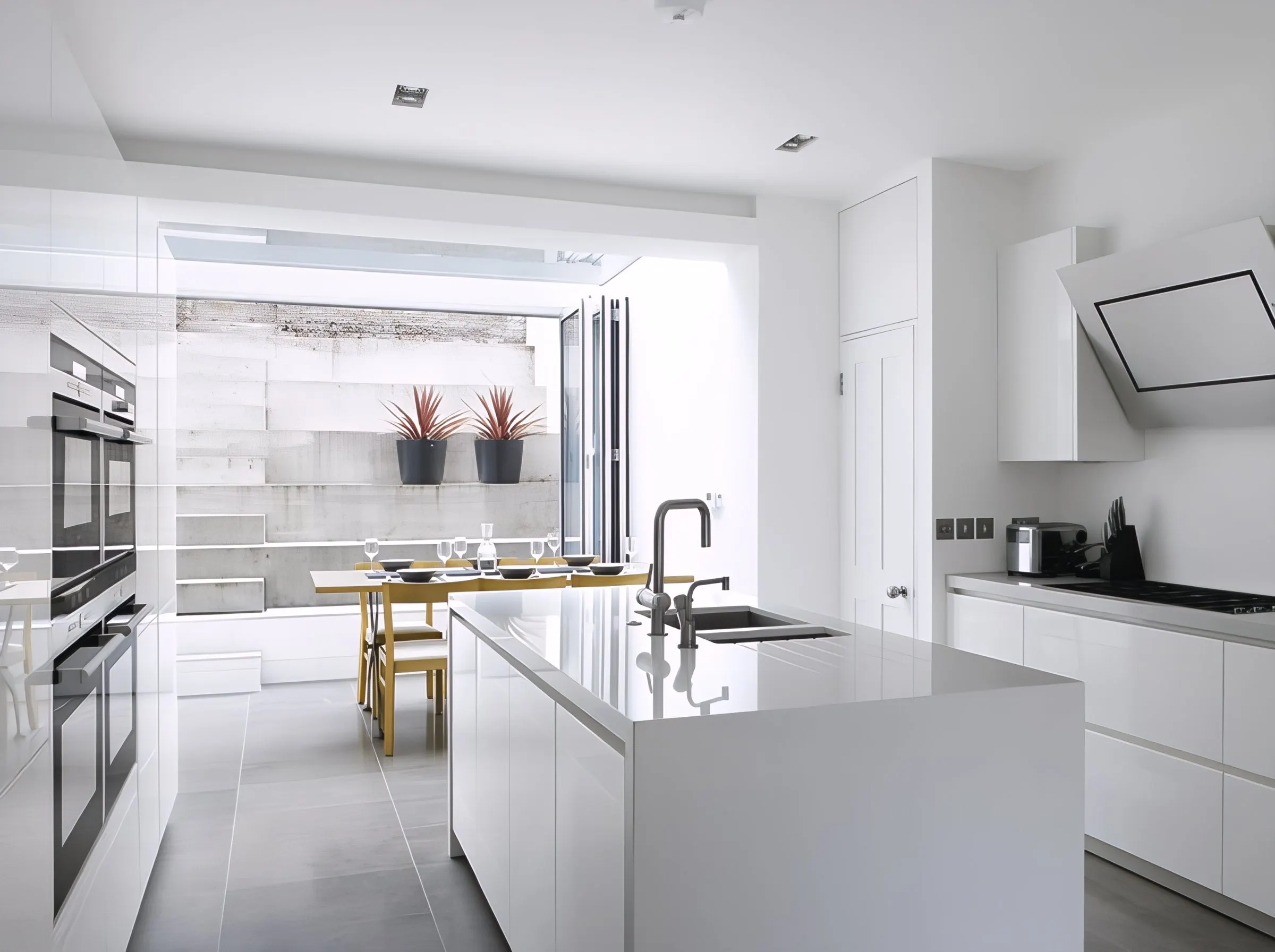 Kitchen and dining area looking towards the garden